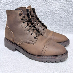 Thursday Boot Company Captain Mens Size 8.5 Cap Toe Boots Brown Leather Lug Sole